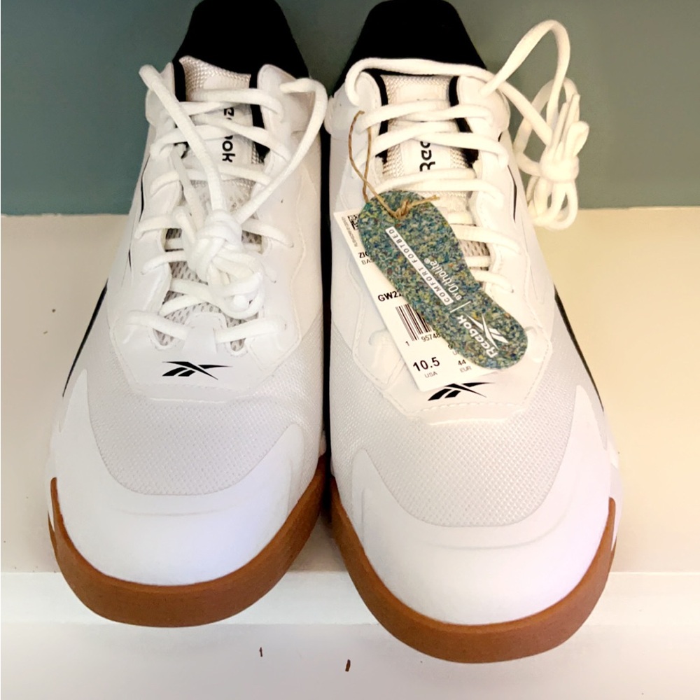 Reebok Men's White and Brown Sneakers